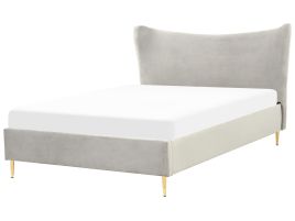 Velvet EU Double Bed Light Grey CHALEIX