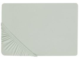 Cotton Fitted Sheet 160 x 200 cm Light Green JANBU
