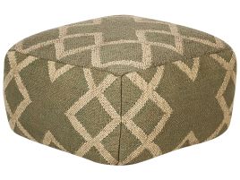 Jute Pouffe 50 x 50 cm Green and Beige GOPI
