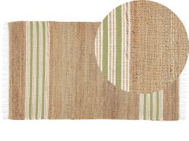 Jute Area Rug 80x150cm Beige and Green