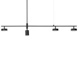 4 Light Metal LED Pendant Lamp Black FOYLE