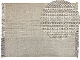 Wool Area Rug 160x230cm Grey