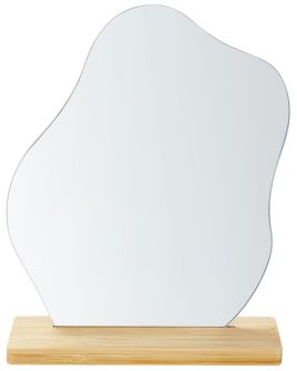 Decorative Mirror 22x19cm Light Wood
