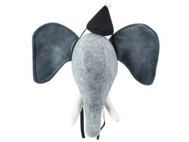 Plush Animal Head Wall DÃ©cor Elephant Grey BADOU