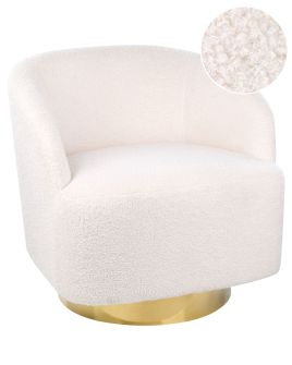 Boucle Swivel Armchair White LAVIK
