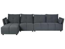 Right Hand Fabric Corner Sofa Graphite Grey TOMRA