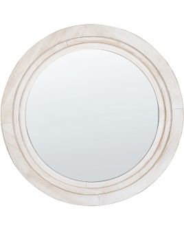 Round Wall Mirror 60cm Off - White