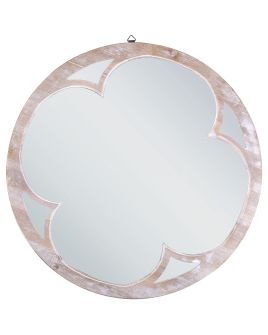 Round Wall Mirror 60cm Light Wood
