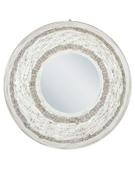 Bamboo Round Wall Mirror 61cm Natural