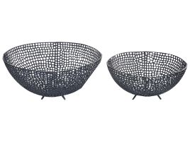 Set of 2 Decorative Bowls Black