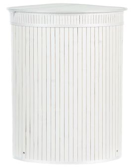 Bamboo Basket with Lid White BADULLA
