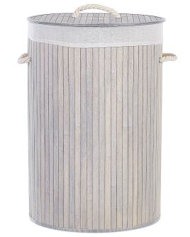 Bamboo Basket with Lid Grey SANNAR