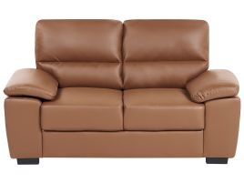 2 Seater Faux Leather Sofa Golden Brown VOGAR