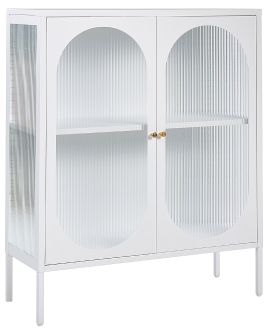 Steel Display Cabinet White SARRE