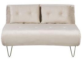 2 Seater Velvet Sofa Bed Beige VESTFOLD