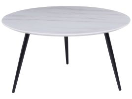 Marble Effect Coffee Table White with Black EFFIE