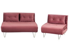 Velvet Sofa Set Pink VESTFOLD