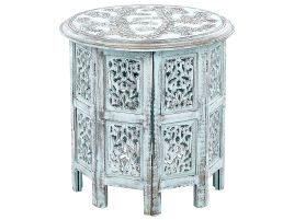 Mango Wood Side Table Blue BORAI
