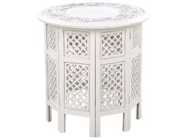 Mango Wood Side Table Off-White ELARA