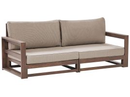 2 Seater Certified Acacia Wood Garden Sofa Dark TIMOR II
