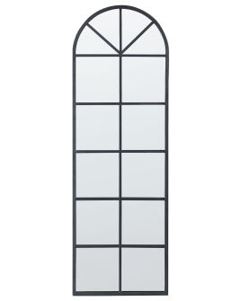 Metal Window Wall Mirror 40x120cm Black
