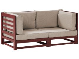 2 Seater Certified Acacia Wood Garden Sofa Mahogany Brown TRANI