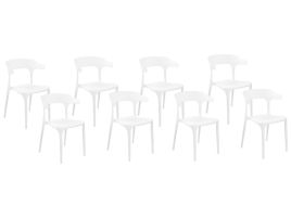 Set of 8 Dining Chairs White GUBBIO
