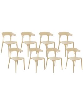 Set of 8 Dining Chairs Beige GUBBIO