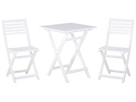 Acacia Wood Garden Bistro Set White FIJI