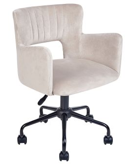 Velvet Desk Chair Taupe SANILAC