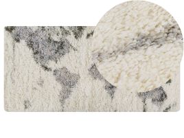 Shaggy Area Rug 80x150cm White and Grey
