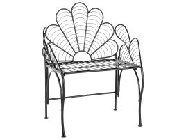 Metal Garden Accent Chair Black LIGURIA