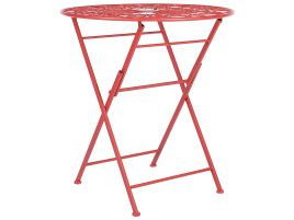 Metal Garden Bistro Table ø 70 cm Red SCARIO