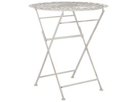 Metal Garden Bistro Table ø 70 cm Off-White STIFFE