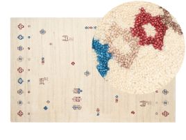 Wool Gabbeh Area Rug 140x200cm Beige