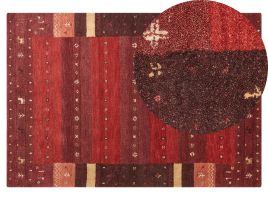 Wool Gabbeh Area Rug 140x200cm Red