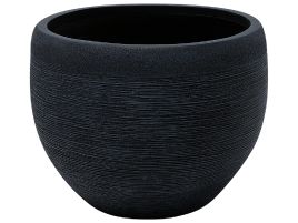 Stone Plant Pot 50x50x39 cm Black ZAKROS