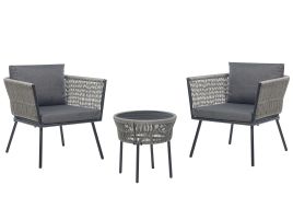 PE Rattan Bistro Set Grey GARGANO
