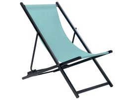 Folding Deck Chair Turquoise and Black LOCRI II