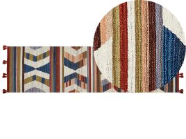 Wool Kilim Runner Rug 80x300cm Multicolour