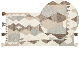 Wool Kilim Area Rug 80x150cm Multicolour