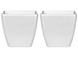 Set of 2 Plant Pots 50 x 50 x 48 cm Silver ASTRAS