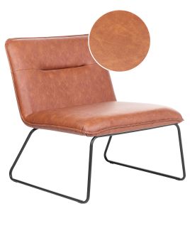 Faux Leather Armchair Brown COTULLA