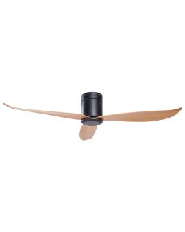 Ceiling Fan Black and Light Wood MALAD