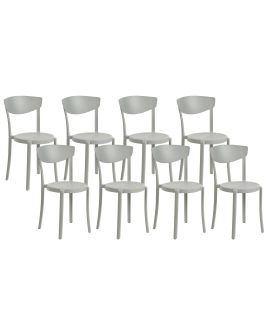 Set of 8 Dining Chairs Light Grey VIESTE