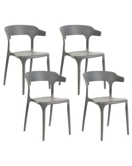 Set of 4 Dining Chairs Grey GUBBIO