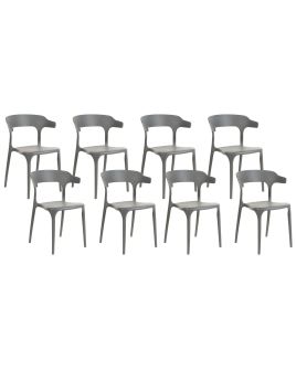 Set of 8 Dining Chairs Grey GUBBIO