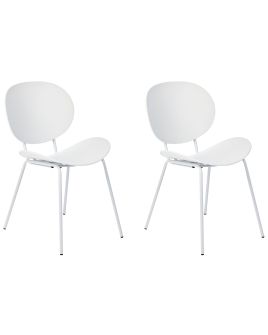 Set of 2 Dining Chairs White SHONTO