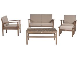 4 Seater Acacia Wood Garden Lounge Set Dark MANILA