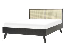 Rattan EU Double Bed Black MONPAZIER